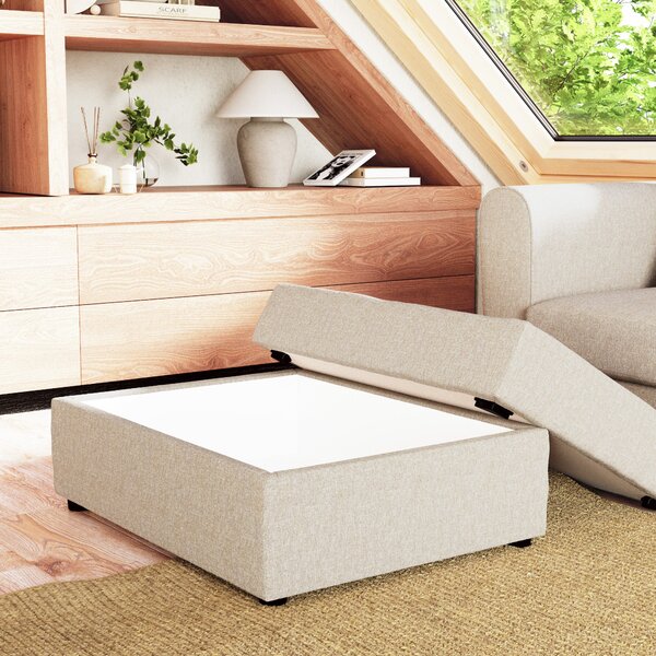 Rectangle Soft Texture Storage Footstool