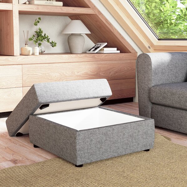 Square Tonal Weave Storage Footstool