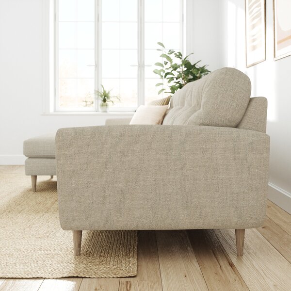 Sven Chunky Tonal Weave Large Corner Chaise Sofa