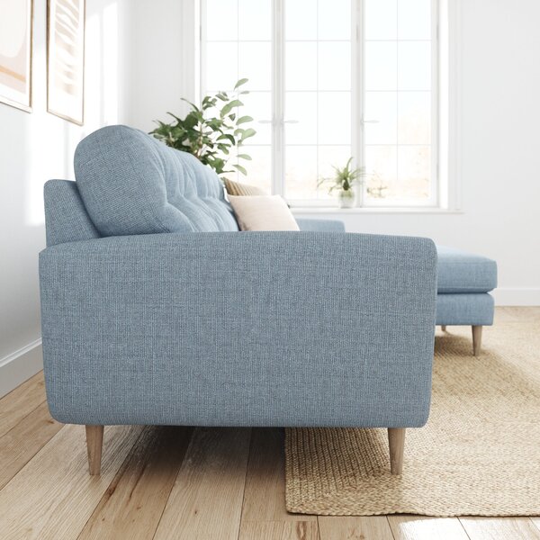 Sven Chunky Tonal Weave Large Corner Chaise Sofa