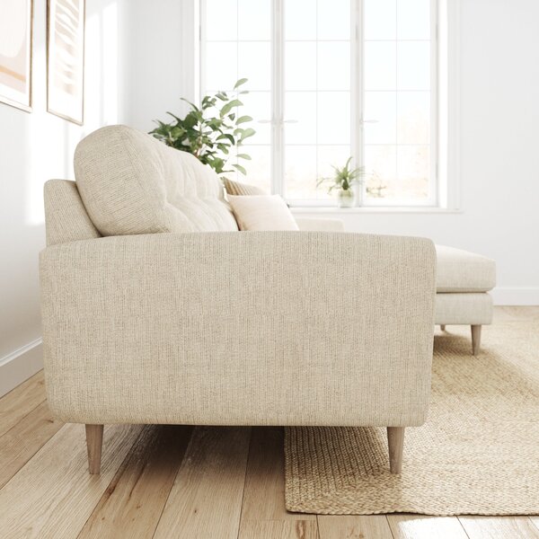 Sven Chunky Tonal Weave Large Corner Chaise Sofa