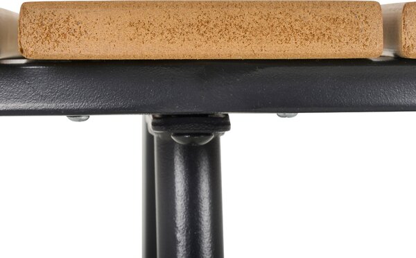 Outsunny Round Outdoor Side Table Adjustable Leg Pads Garden Table 49 x 49 x 48 cm Natural Wood & Black