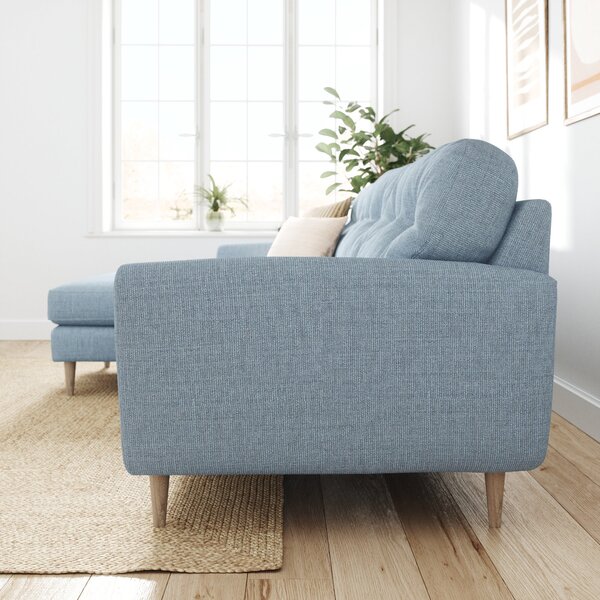 Sven Chunky Tonal Weave Large Corner Chaise Sofa