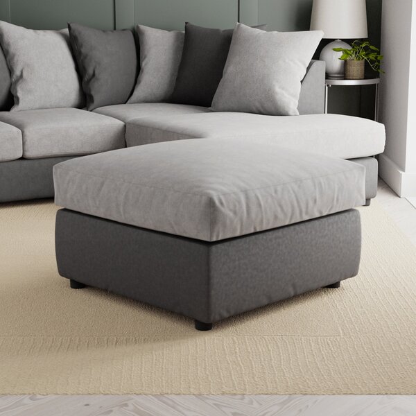 Blake Soft Faux Leather Combo Footstool