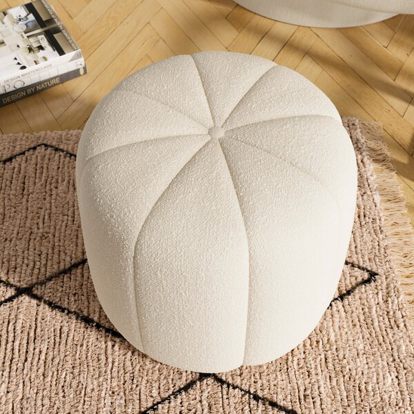 Pumpkin Ivory Boucle Footstool