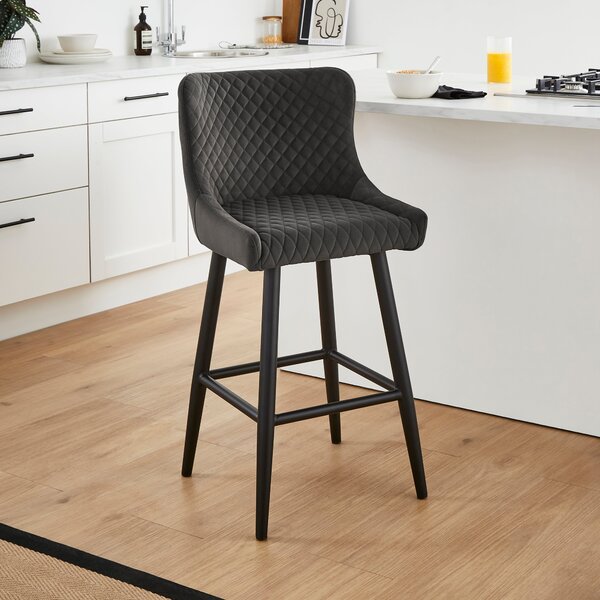 Montreal Counter Height Bar Stool, Velvet