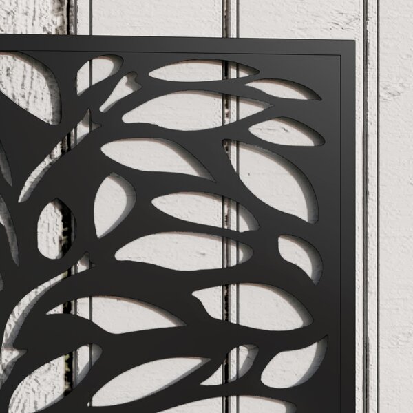 Outsunny Outdoor Metal Planter, with Back Trellis - Black