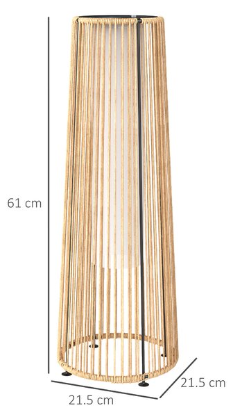 Outsunny Patio Garden Solar Powered Lights Woven Resin Wicker Lantern Auto On/Off