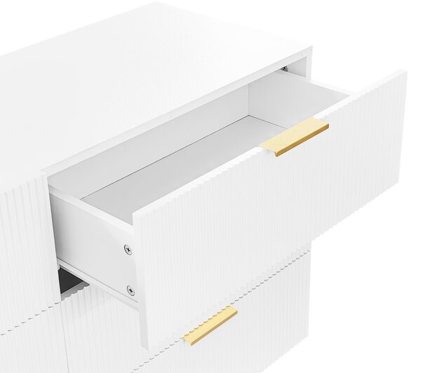 Elegant Sideboard with Modern Design, Chest of Drawers and Storage Space, Cabinet for Space-Saving Room, 120L x 40W x 77H cm, White+Gold Aosom UK