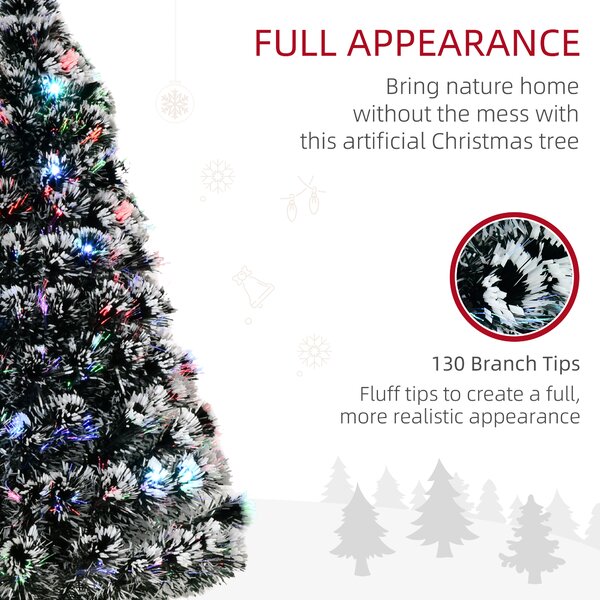 HOMCOM 4ft 120cm Green/White Artificial Christmas Tree W/ Prelit LED