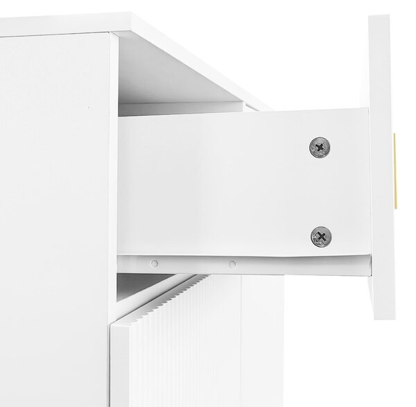 Practical Wardrobe Set with Shoe Bench and Cushion, Wave Texture, Closet Set Perfect for Entryway, 60.5L x 35W x 180.5H cm, White Aosom UK