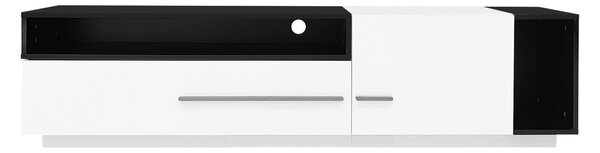 TV Unit with Storage, Modern TV Stand with Waterproof and Scratch-resistant Surface, Up 70in TV Size White+Black Aosom UK