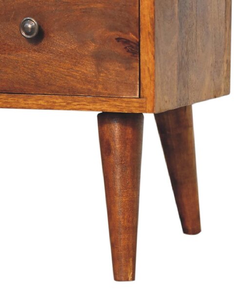 Solid Mango Wood Coffee Table with Deep Stain Finish, 2 Drawers, Open Shelf, Handcrafted Desk for Living Room, 30L x 100W x 38H cm, Brown Aosom UK
