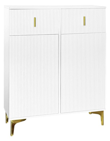 Practical Wardrobe Set with Shoe Bench and Cushion, Wave Texture, Closet Set Perfect for Entryway, 60.5L x 35W x 180.5H cm, White Aosom UK