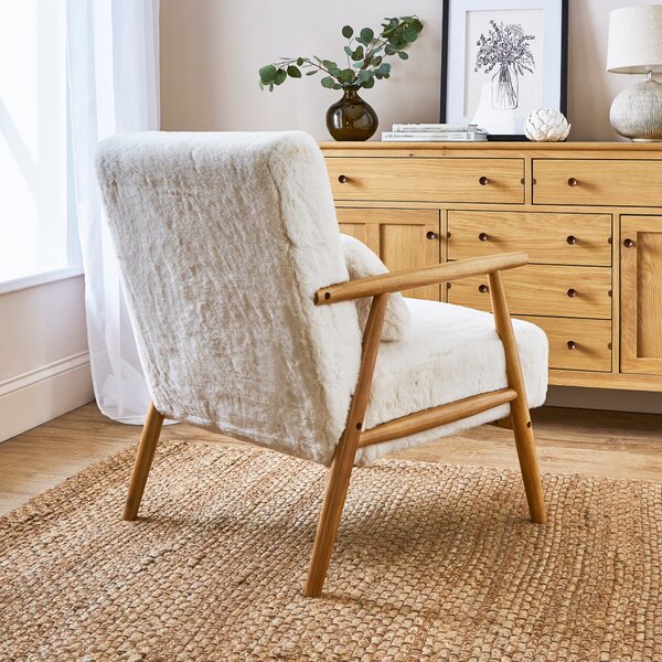 Alpine Supersoft Faux Fur Spindle Accent Chair