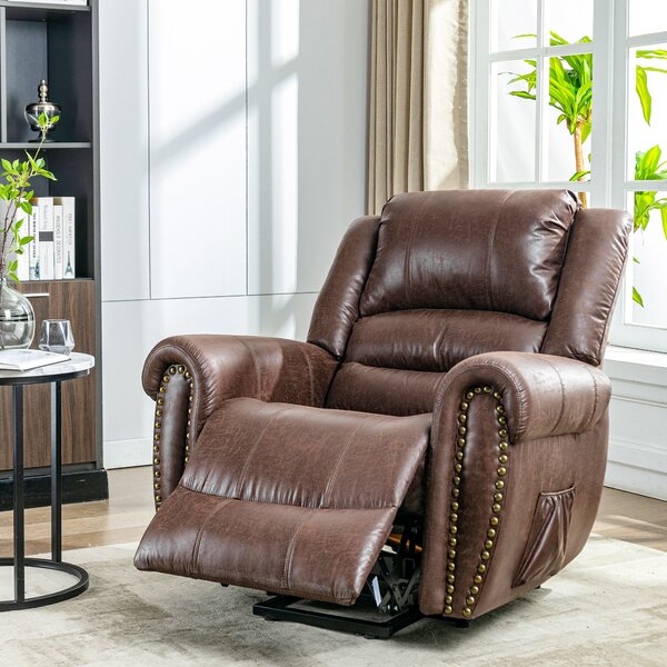 Large Power Lift Recliner Chair with Heating Massage Points, Heavy Duty Electric Recliner USB Port, Side Pockets, 104x106x102 cm, Brown Aosom UK