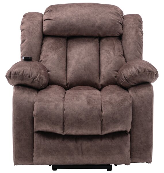 Power Lift Recliner Massage Chair with Heat and Vibration, Heavy Duty Safety Motion for Elderly, Easy Assembly, 96x95x100 cm, Brown Aosom UK