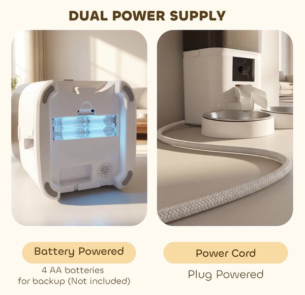 PawHut Automatic Cat Feeder for 2 Cats with HD Camera，2.4G & 5G WiFi Pet Food Dispenser 6L APP Control