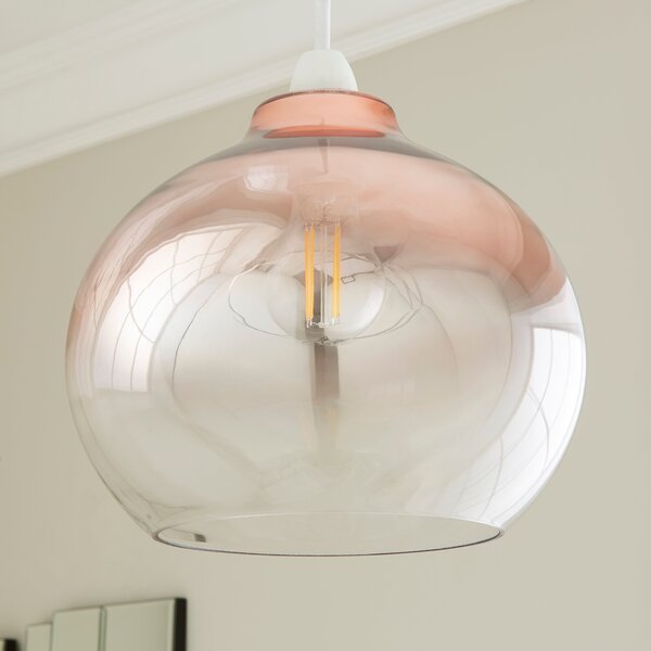 Nivala Metallic Ombre Copper Glass Easy Fit Pendant Shade