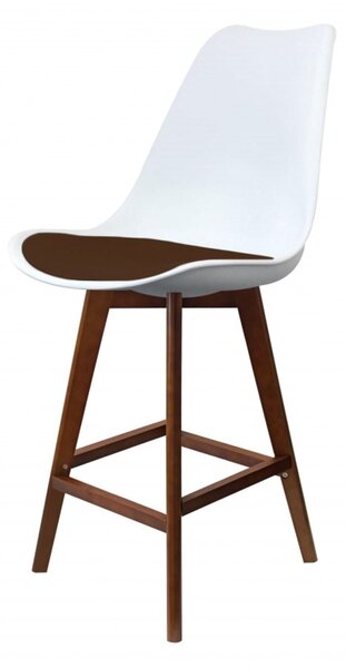 Fusion Living Soho White Plastic Bar Stool