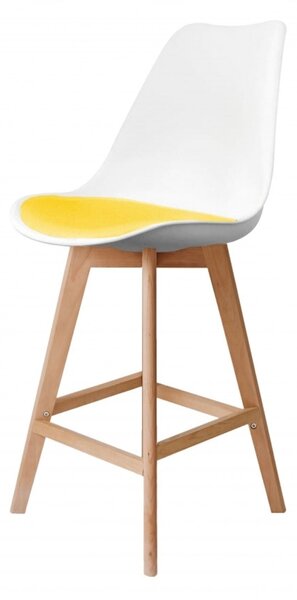 Fusion Living Soho White Plastic Bar Stool