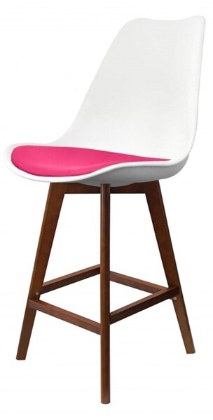 Fusion Living Soho White Plastic Bar Stool