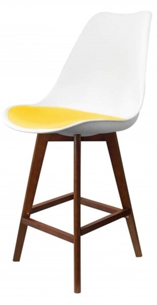 Fusion Living Soho White Plastic Bar Stool