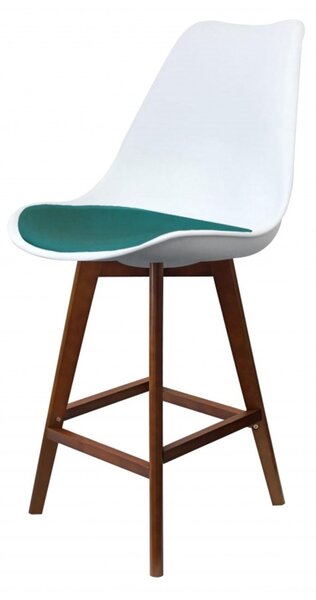 Fusion Living Soho White Plastic Bar Stool