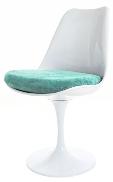 Fusion Living White Tulip Dining Chair with Luxurious Cushion