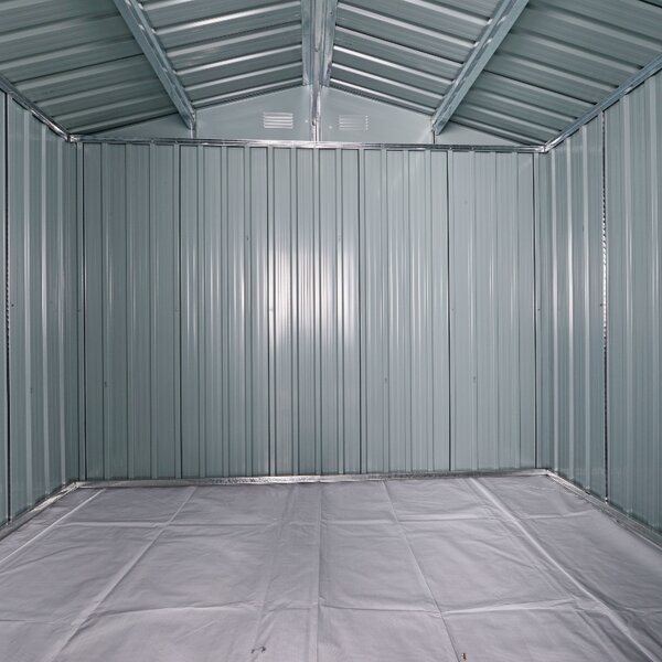 Outsunny 8 x 6ft Galvanised Steel Shed, with Double Door - Light Grey Aosom UK