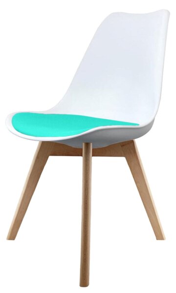 Fusion Living Soho White Plastic Dining Chair with Squared Legs