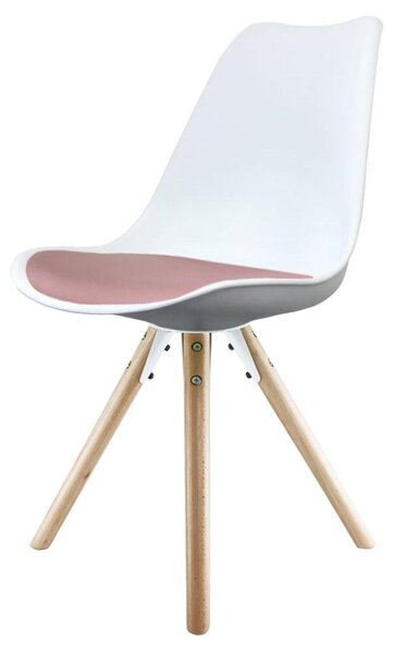 Fusion Living Soho White Plastic Dining Chair with Pyramid Legs