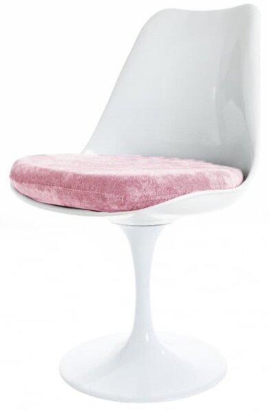 Fusion Living White Tulip Dining Chair with Luxurious Cushion