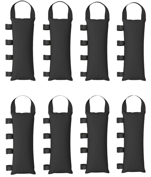 Outsunny 8 Pack Gazebo Sand Weights Bags, 40 kg 600D Heavy Duty Sand Bags Sandbags for Canopy Tent Legs, Without Sand, Black