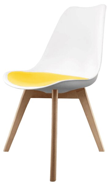 Fusion Living Soho White Plastic Dining Chair with Squared Legs