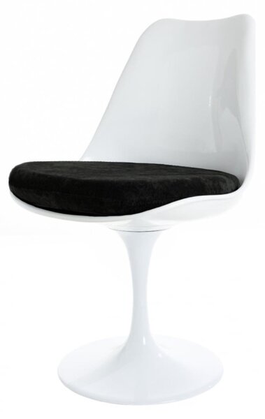 Fusion Living White Tulip Dining Chair with Luxurious Cushion