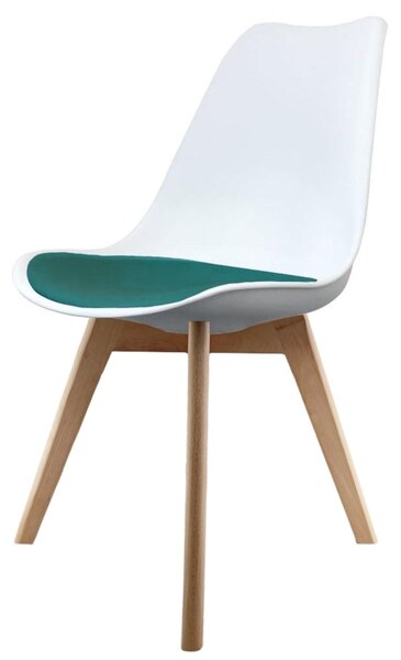 Fusion Living Soho White Plastic Dining Chair with Squared Legs