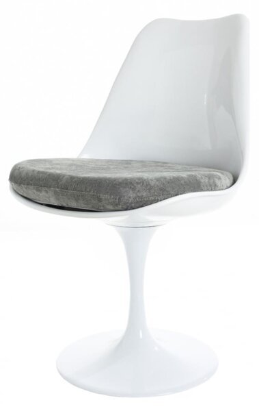 Fusion Living White Tulip Dining Chair with Luxurious Cushion