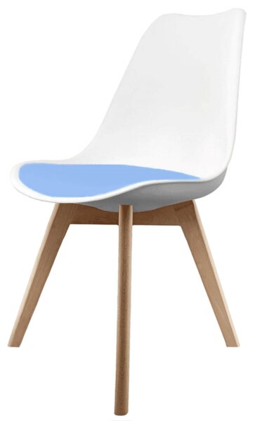 Fusion Living Soho White Plastic Dining Chair with Squared Legs