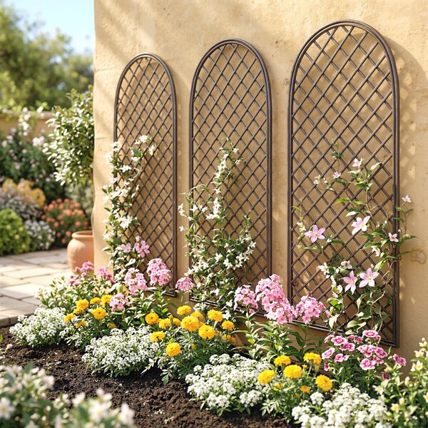 Outsunny Garden Arch, Garden Arbor with 8mm Wicker and Dome Top, Natural Wood Finish