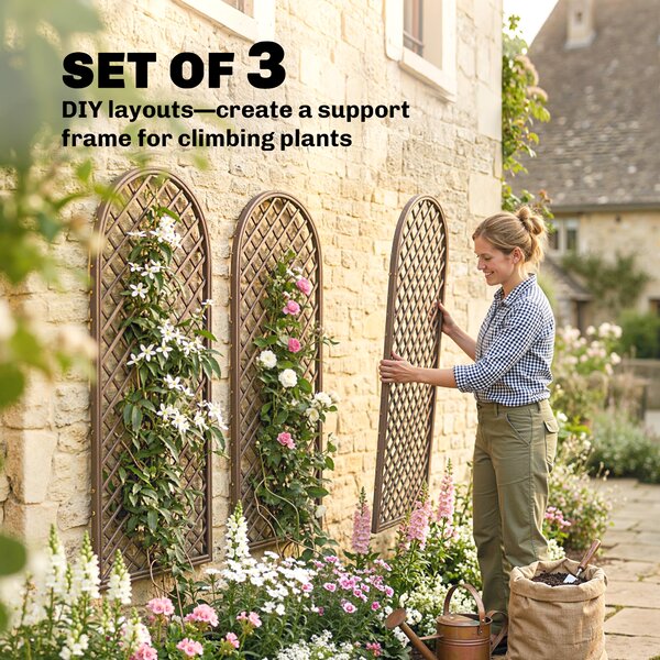 Outsunny Garden Arch, Garden Arbor with 8mm Wicker and Dome Top, Natural Wood Finish