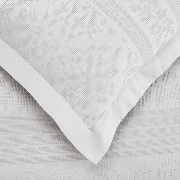 Dorma Purity Paloma 100% Cotton White Oxford Pillowcase Pair