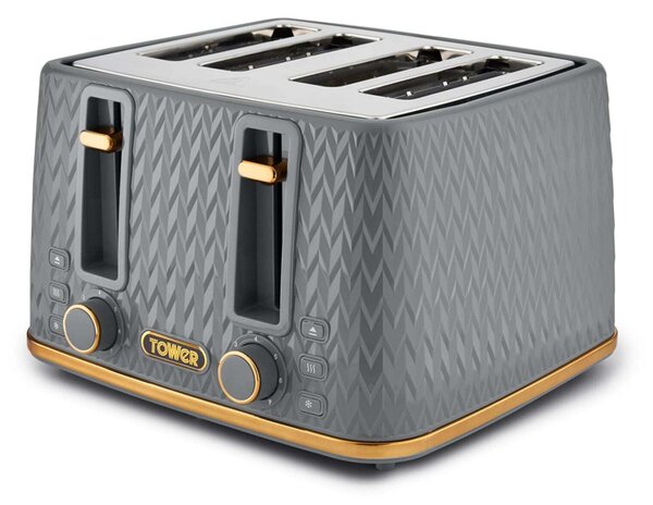 TOWER Empire 4 Slice Toaster Grey