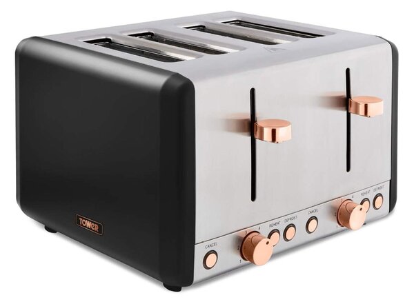 TOWER Cavaletto 4 Slice Toaster Black