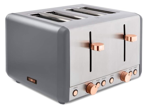 TOWER Cavaletto 4 Slice Toaster Grey