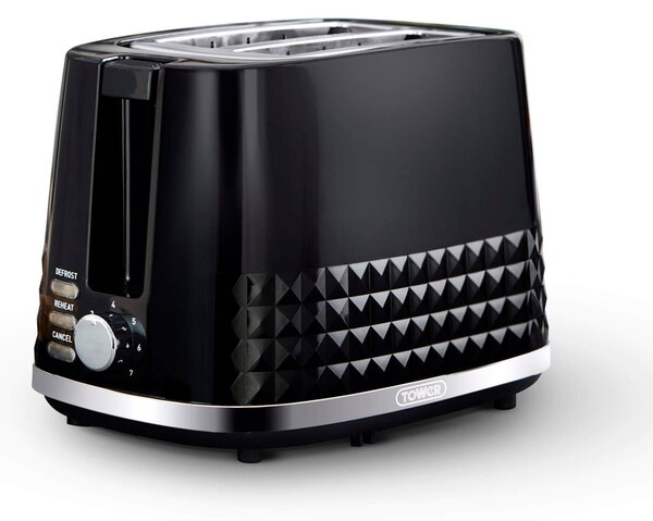 TOWER Solitaire 2 Slice Toaster Black