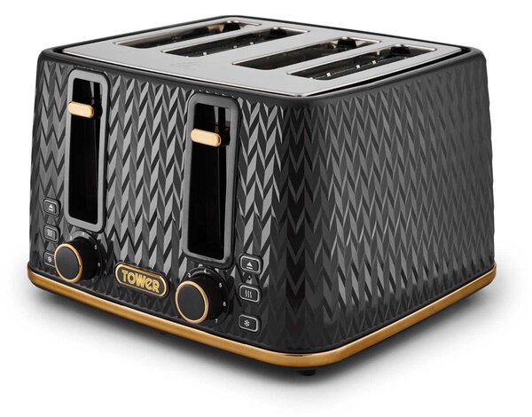 TOWER Empire 4 Slice Toaster Black