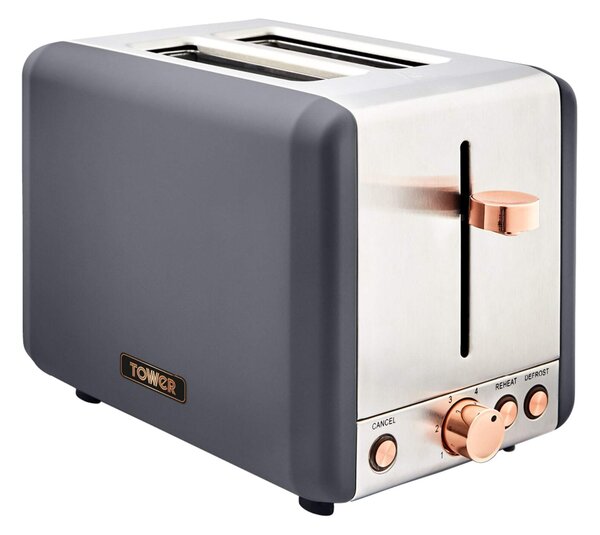 TOWER Cavaletto 2 Slice Toaster Grey