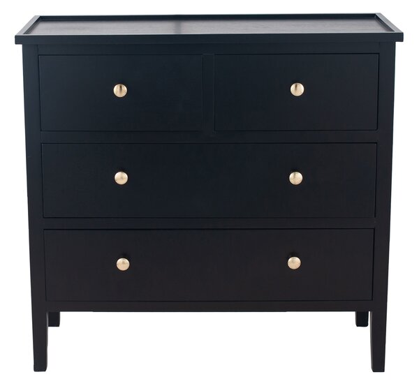 Pacific Chelmsford 4 Drawer Chest, Black Painted Pine