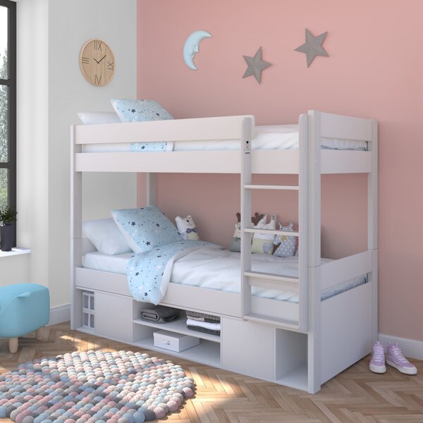 Stompa Uno Bunk Bed With Under Bed Storage, Pine White